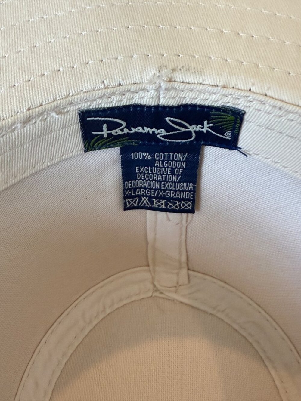 Panama Jack Original Cotton Canvas Natural Fedora Hat Size XL NWT - Picture 3 of 4